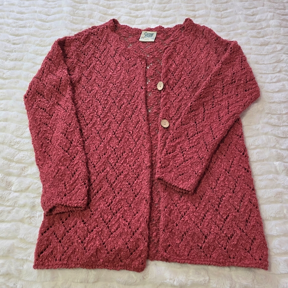 Chic Knit Skirt, Shirt and Cardigan 3 Piece Set in Red-brown Tone. Hand Made - Picture 7 of 16